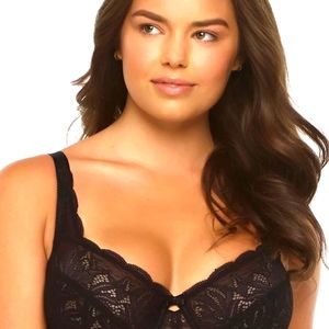 Felina Peridot Black lace Bra size 36DD